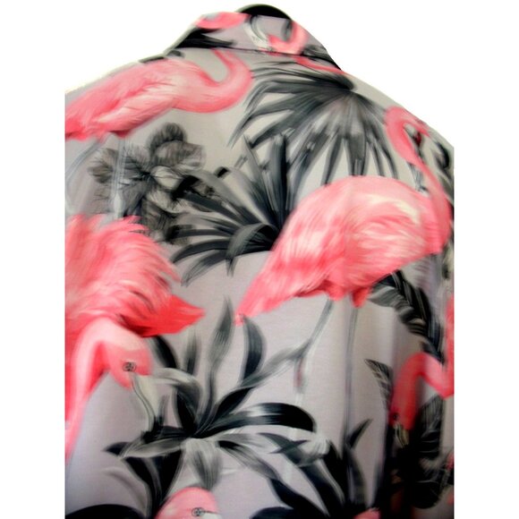 Men’s Hawalili Pink Flamingos Hawaiian Short Sleeve  Colorful Shirt.sz 4xl - Picture 11 of 12